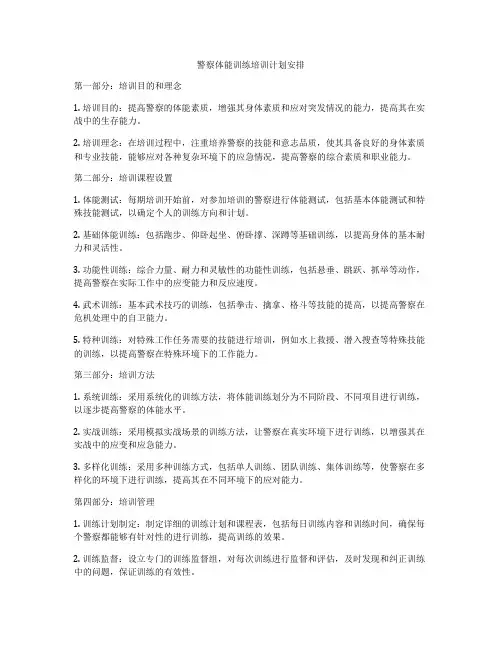 警察体能训练培训计划安排