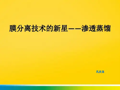 膜分离技术的新星——渗透蒸馏完整版文档
