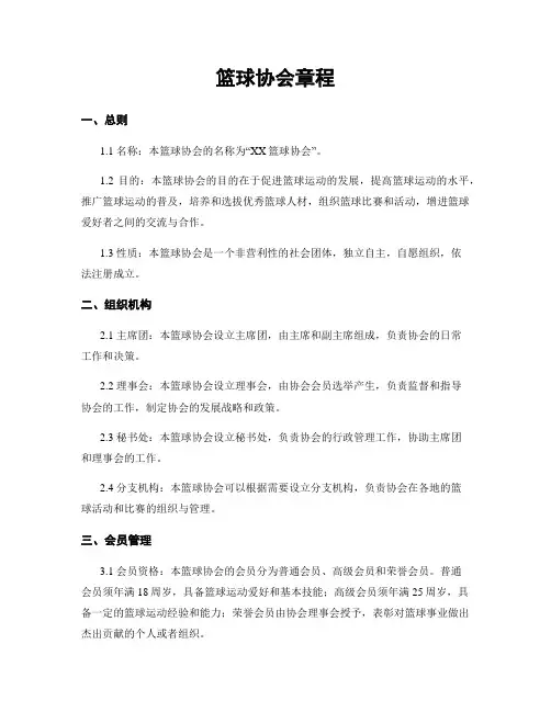 篮球协会章程