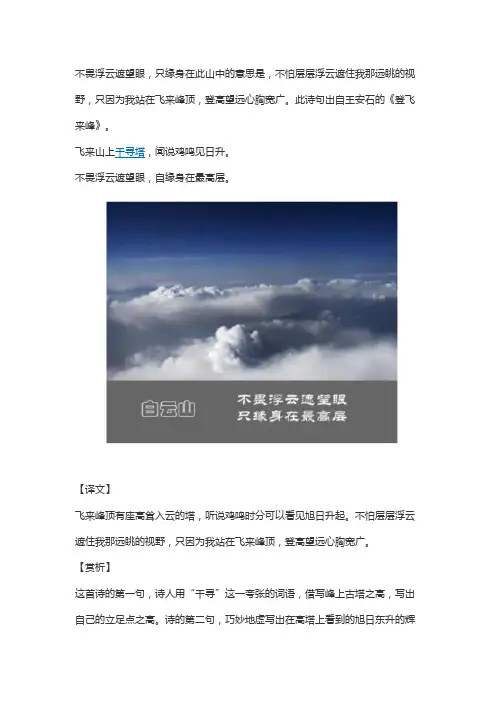 只缘身在此山中的意思