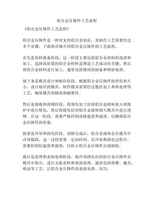铝合金压铸件工艺流程