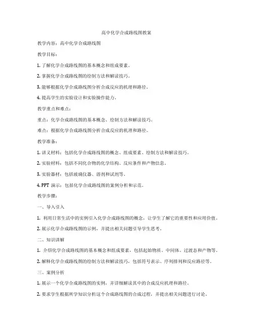 高中化学合成路线图教案