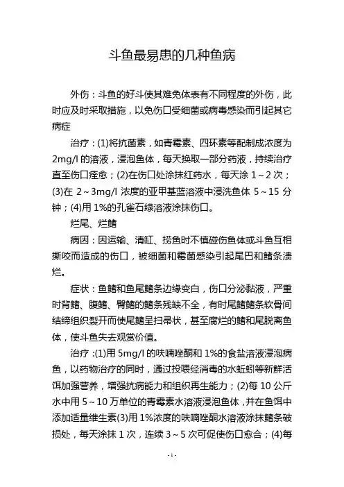 斗鱼最易患的几种鱼病