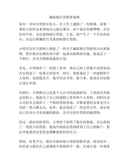 骗取银行贷款罪案例