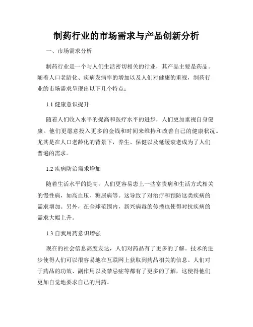 制药行业的市场需求与产品创新分析