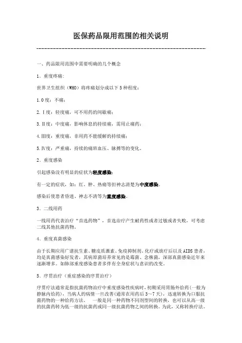 医保药品限用范围的相关说明