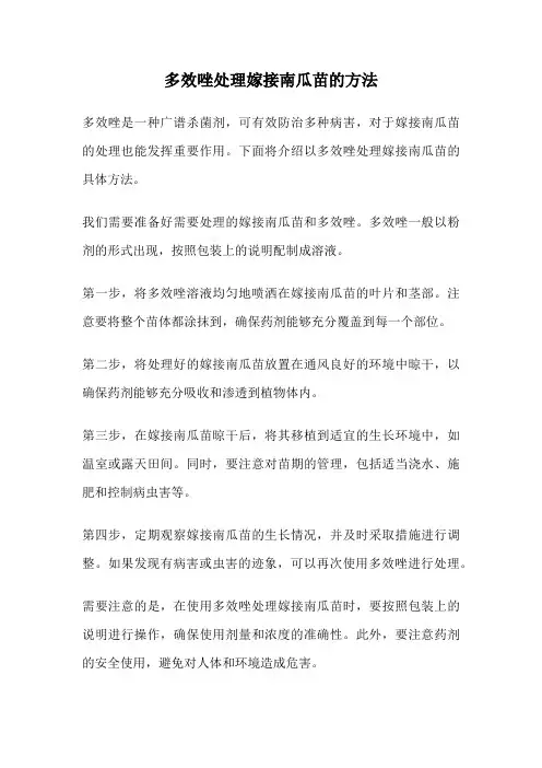 多效唑处理嫁接南瓜苗的方法