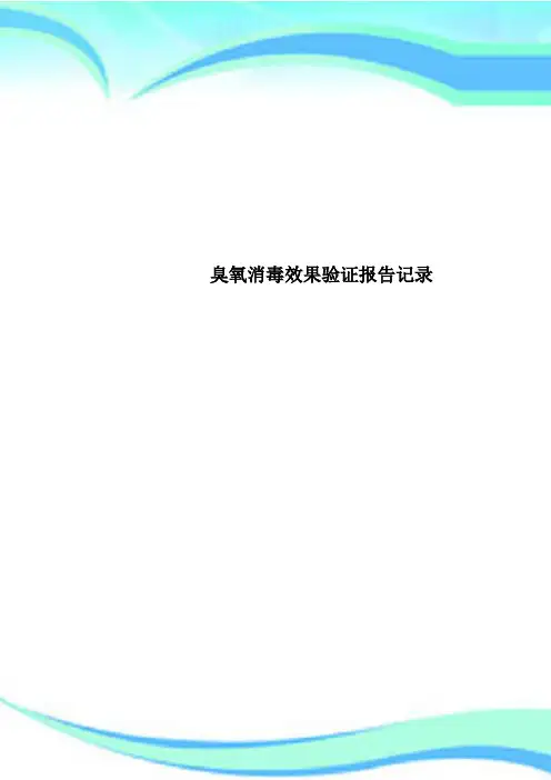 臭氧消毒效果验证报告记录