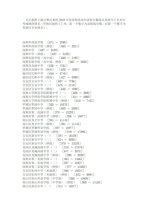 标准分and排名