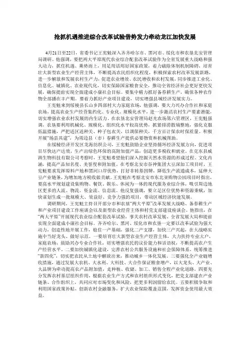 省委书记调研报告