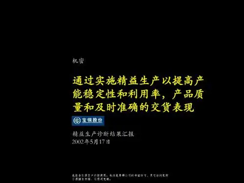 精益生产诊断结果汇报
