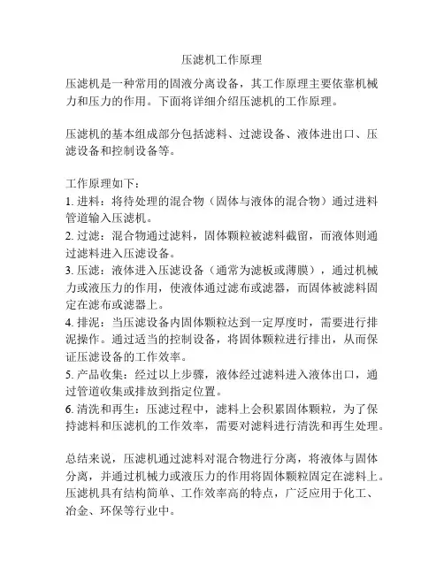 压滤机工作原理