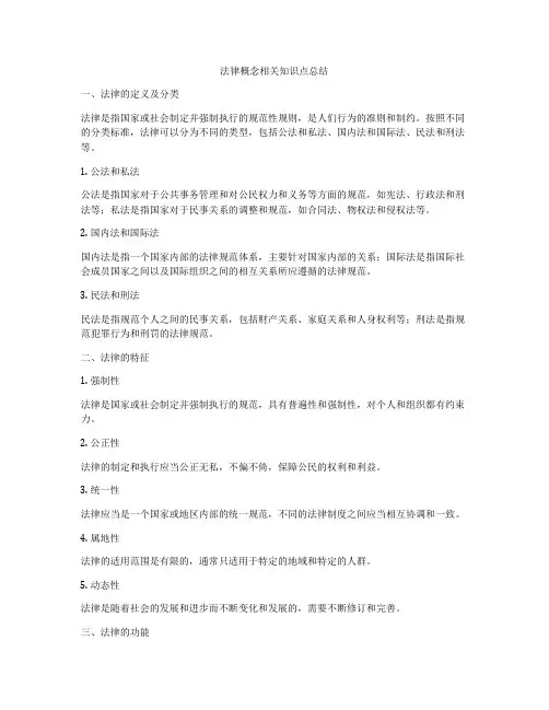 法律概念相关知识点总结
