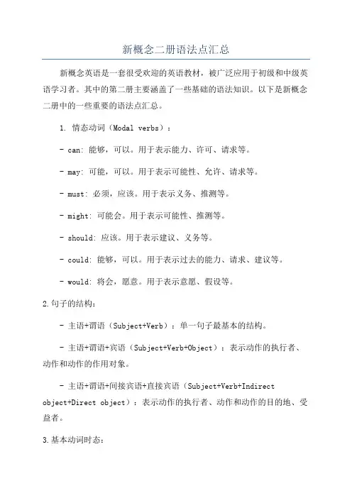 新概念二册语法点汇总