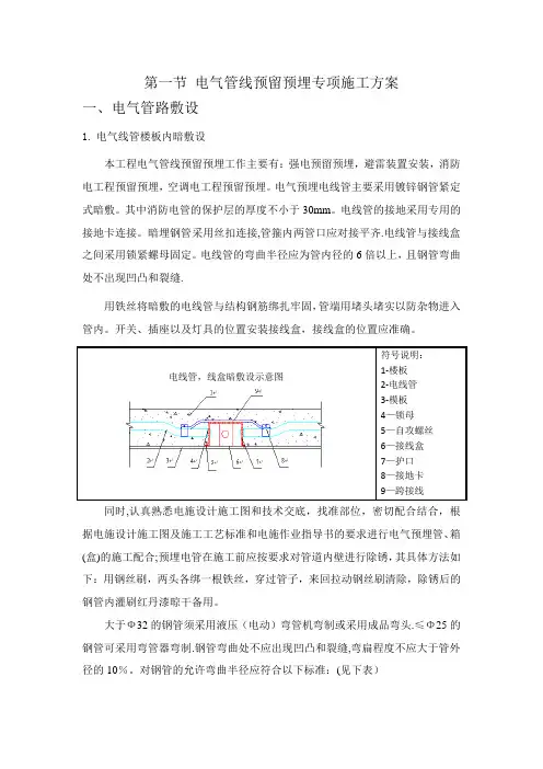 电气管线预留预埋专项施工方案