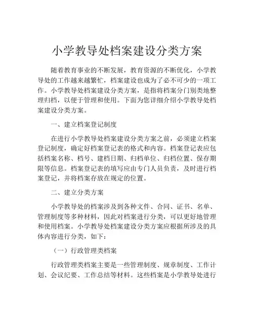 小学教导处档案建设分类方案