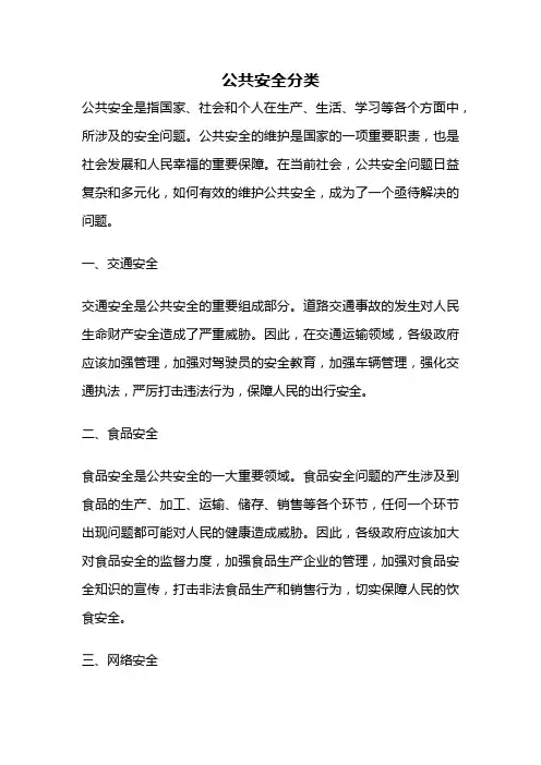 公共安全分类