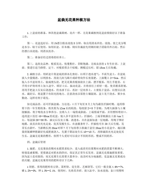 盆栽无花果种植方法