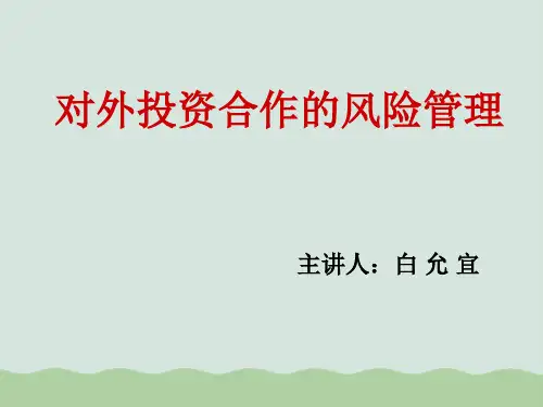 对外投资合作的风险管理讲义(PPT 101页)