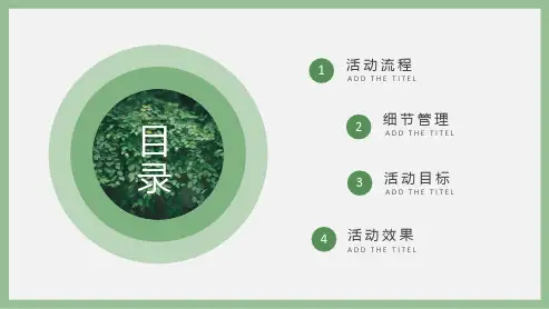 绿色简约风植树节主题班会PPT模板