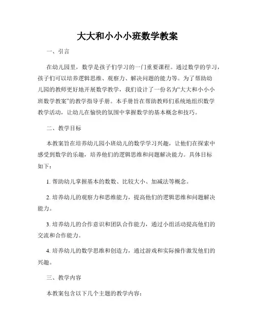 大大和小小小班数学教案