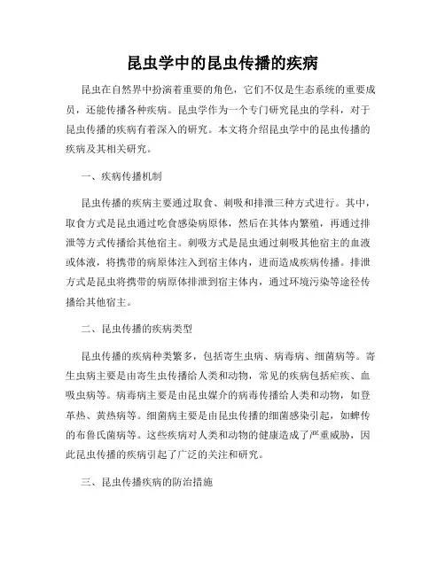 昆虫学中的昆虫传播的疾病