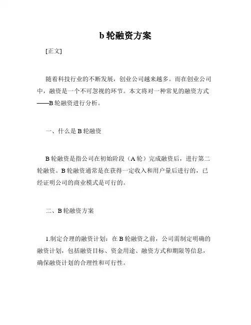 b轮融资方案