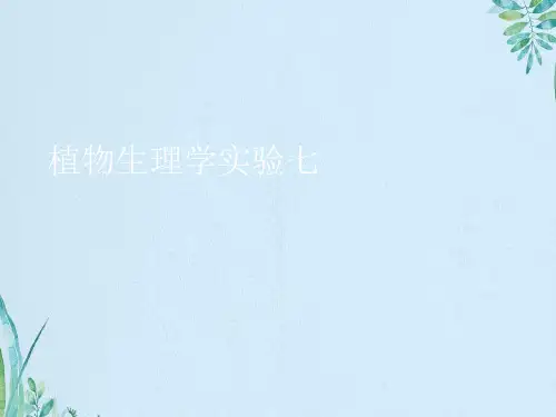 植物生理学实验七