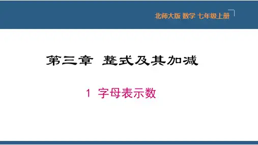 字母表示数七年级数学上册精品课件(北师大版)