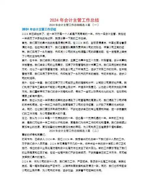 2024年会计主管工作总结3篇