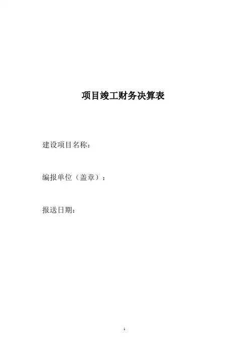 项目竣工财务决算表