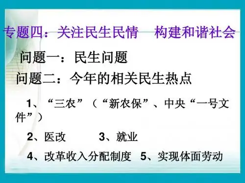 民生(中考政治时事专题复习)
