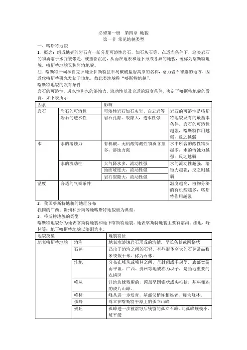 高考地理二轮复习新人教版第四章地貌第一节常见地貌类型