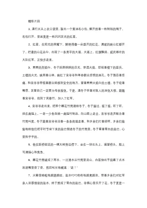 《闪闪的红星》精彩片段+读后感