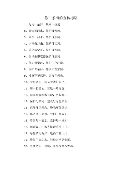 你三条河的宣传标语