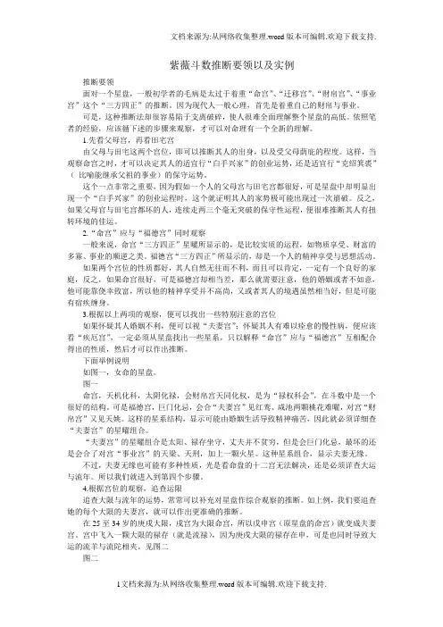 紫薇斗数推断要领以及实例