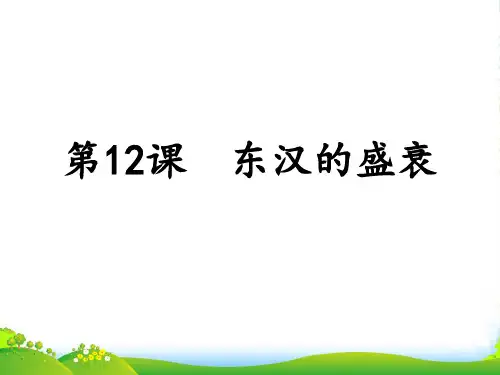 七年级历史 第12课东汉的盛衰课件 华东师大