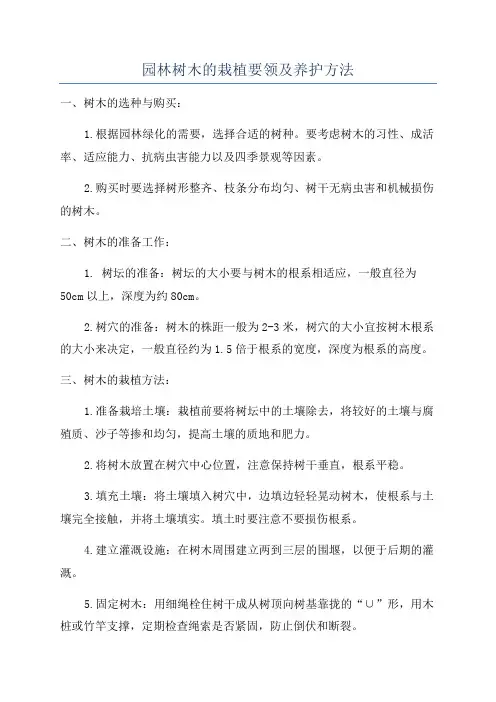 园林树木的栽植要领及养护方法