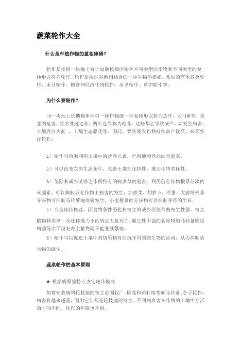 蔬菜轮作大全汇总