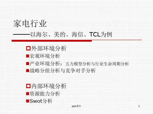 家电行业宏观环境分析、行业分析与案例分析  ppt课件