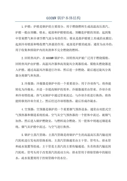 600MW锅炉本体结构