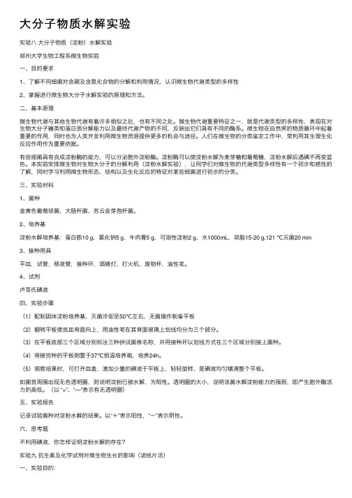 大分子物质水解实验