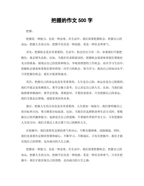 把握的作文500字