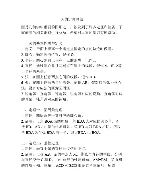 圆的定理总结