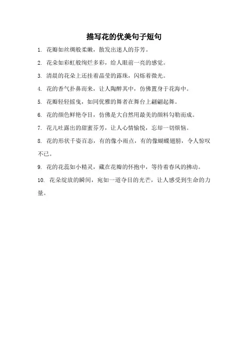 描写花的优美句子短句