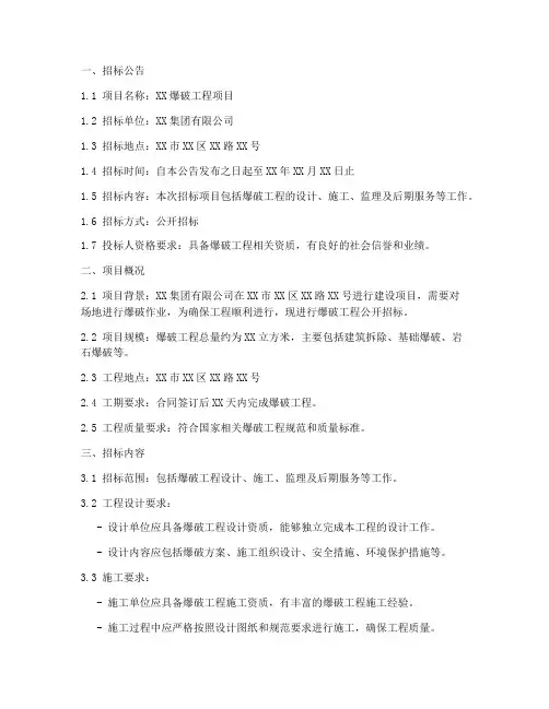 爆破工程项目招标文件