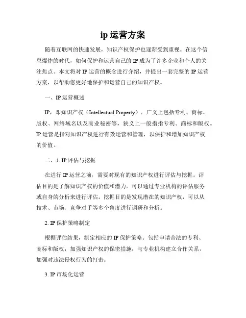 ip运营方案