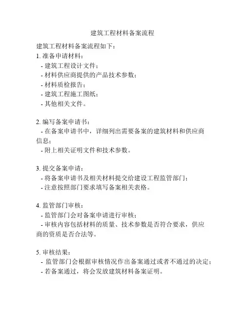建筑工程材料备案流程