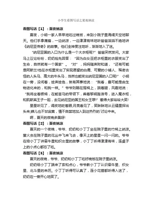 小学生看图写话之夏夜纳凉
