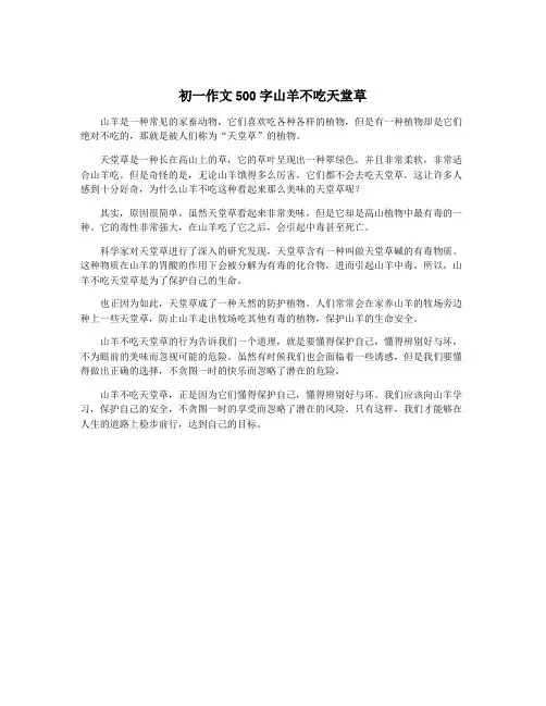 初一作文500字山羊不吃天堂草